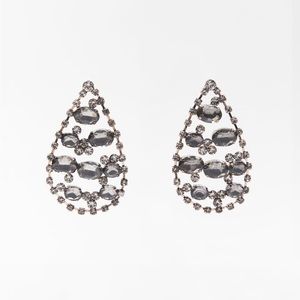 Zara limited edition Rhinestone huge earrings